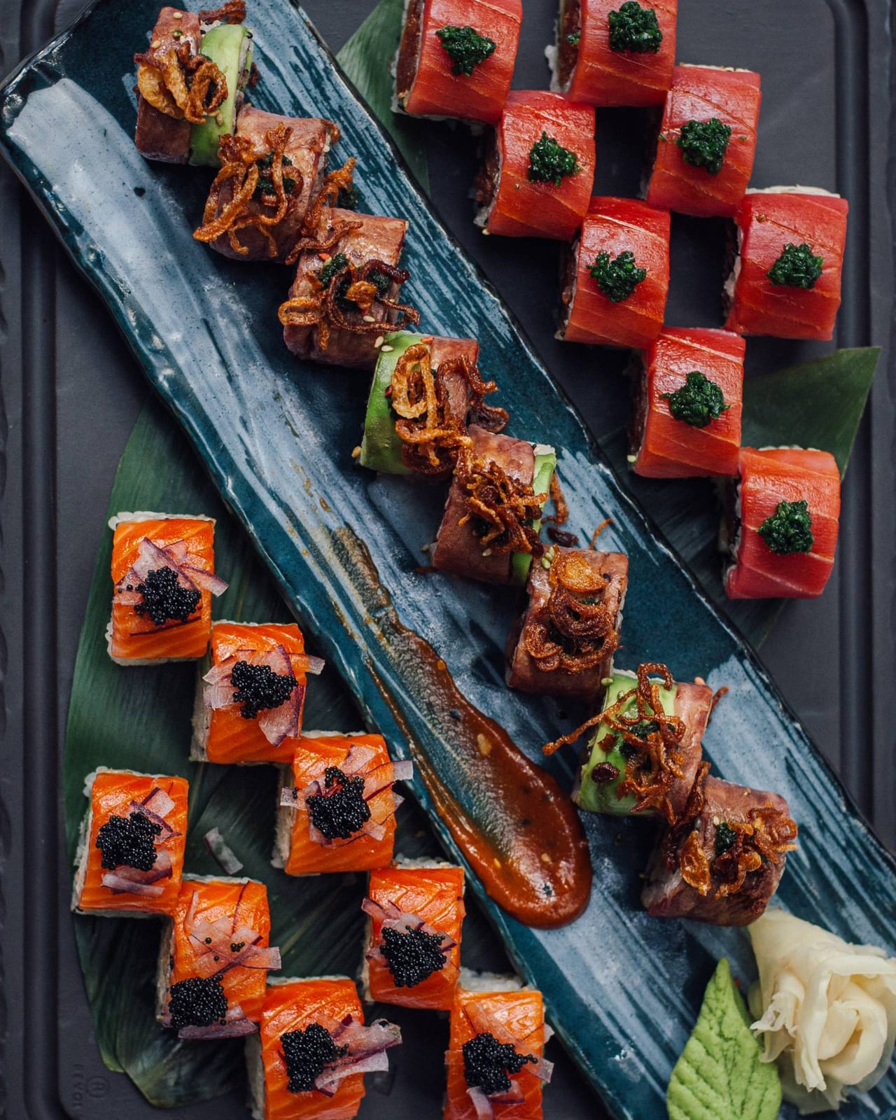 A sushi platter at Black+Blue Toronto
