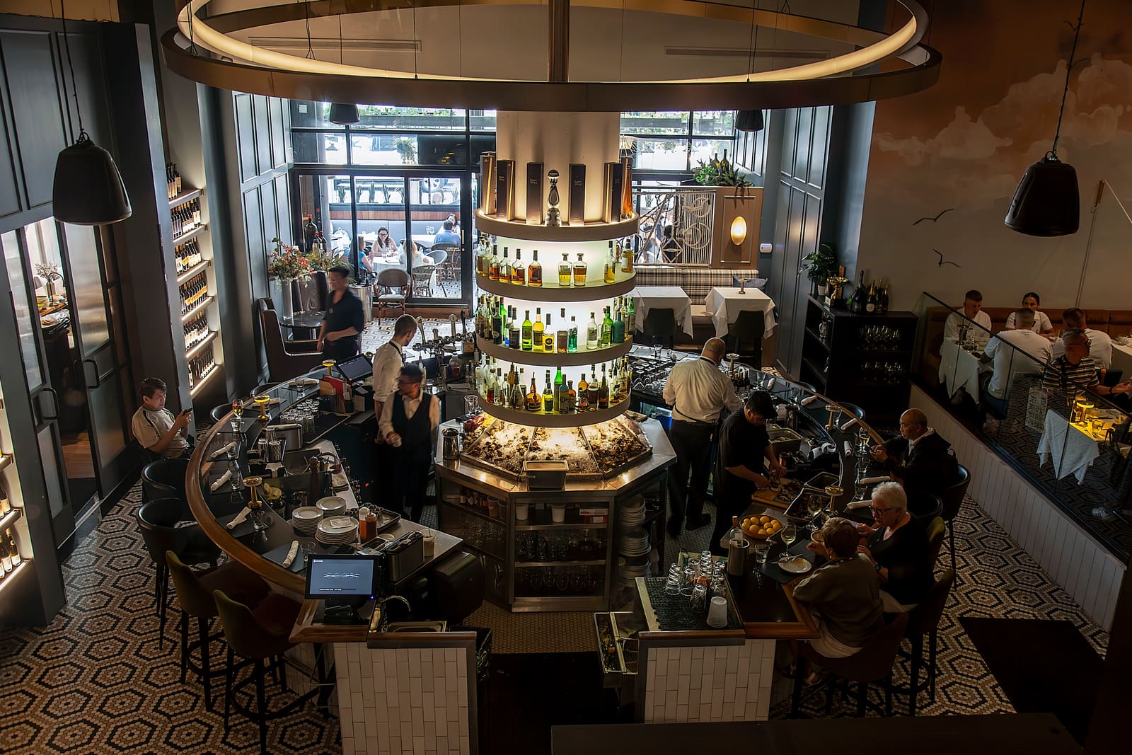 The bar at Coast during service