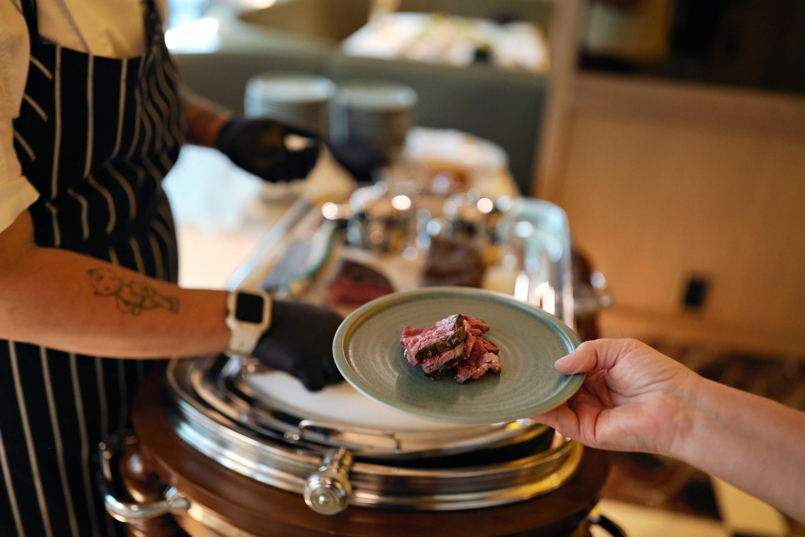 A carving station at Riley’s Toronto